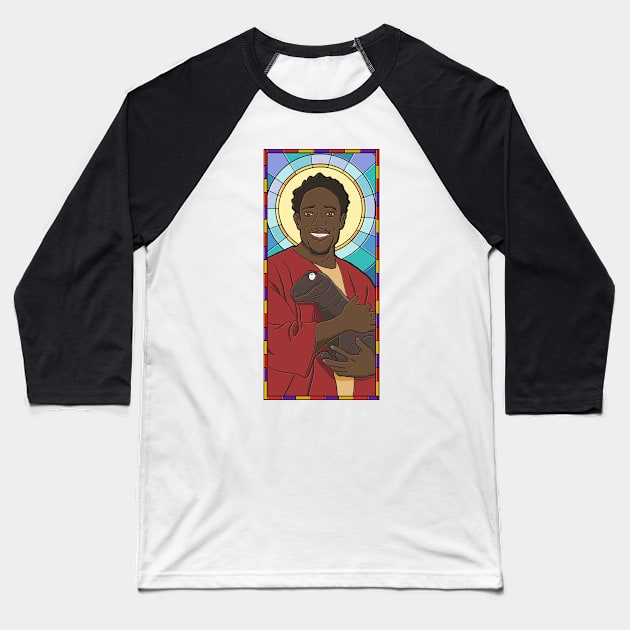 DeMar Derozan Stained Glass Baseball T-Shirt by opiester